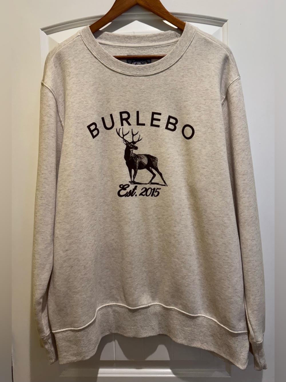 Burlebo “Buck” Crewneck Sweatshirt Mens XL Cream *** LIKE NEW CONDITION *** - Picture 3 of 6